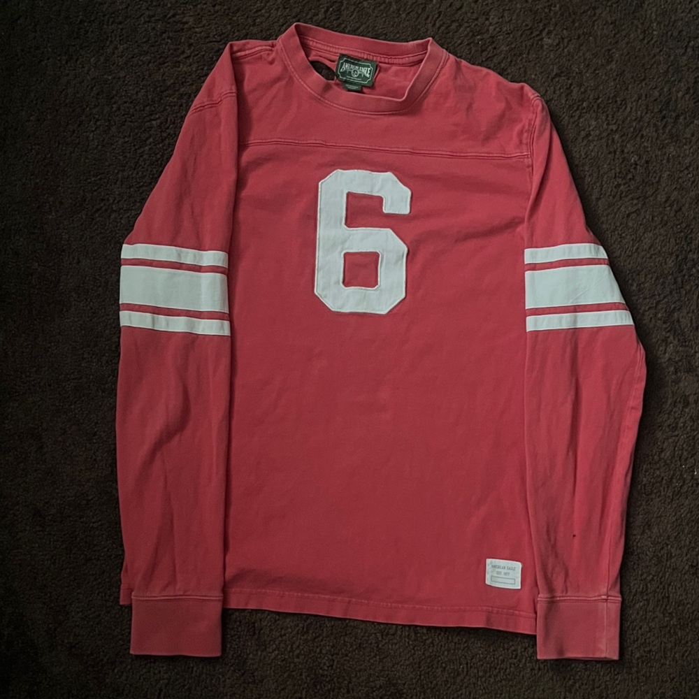 American Eagle Outfitters Red Long Sleeve Top